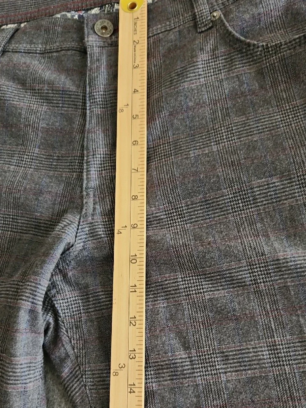 Brax Cooper Fancy Mens Gray Plaid Chino Pants Cotton Regular Fit Size 40x32